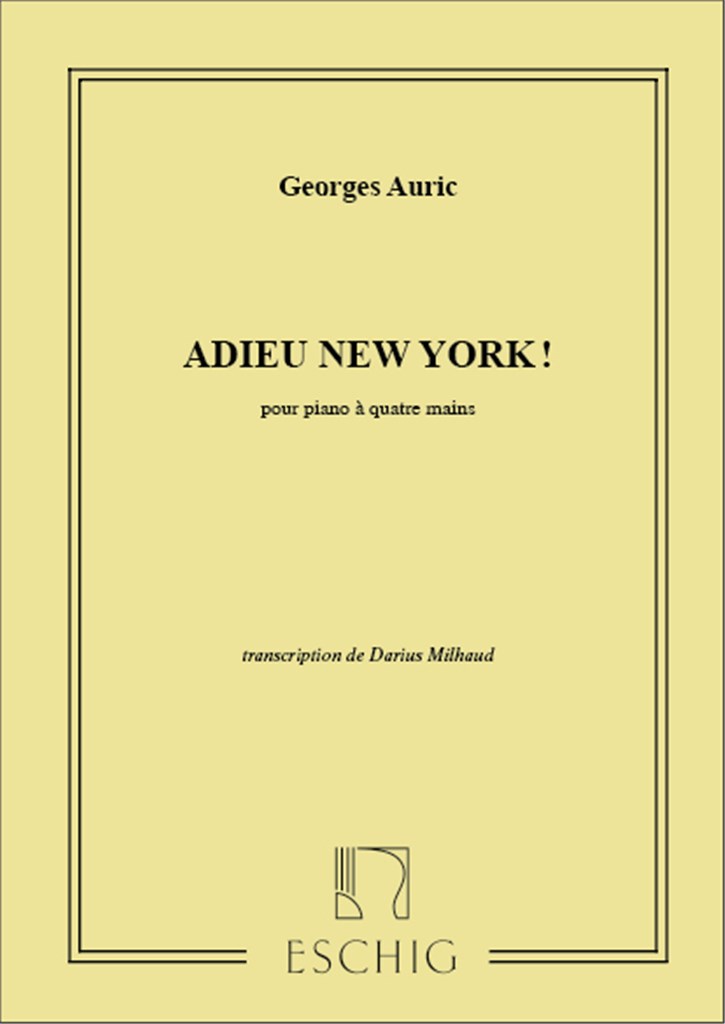 Adieu New-York 4 Mains